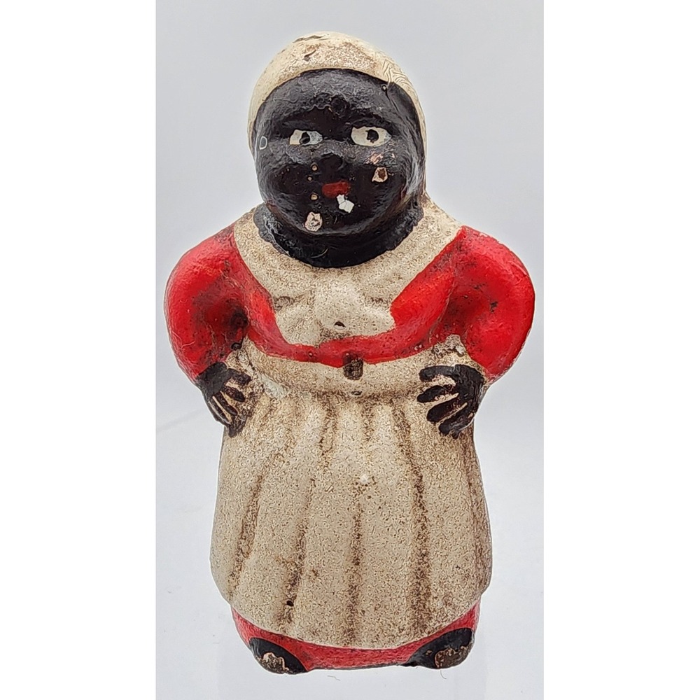 Vintage Americana Cast Iron Coin Banks & Sewing Thimble Red White Mississippi - Picture 2 of 12